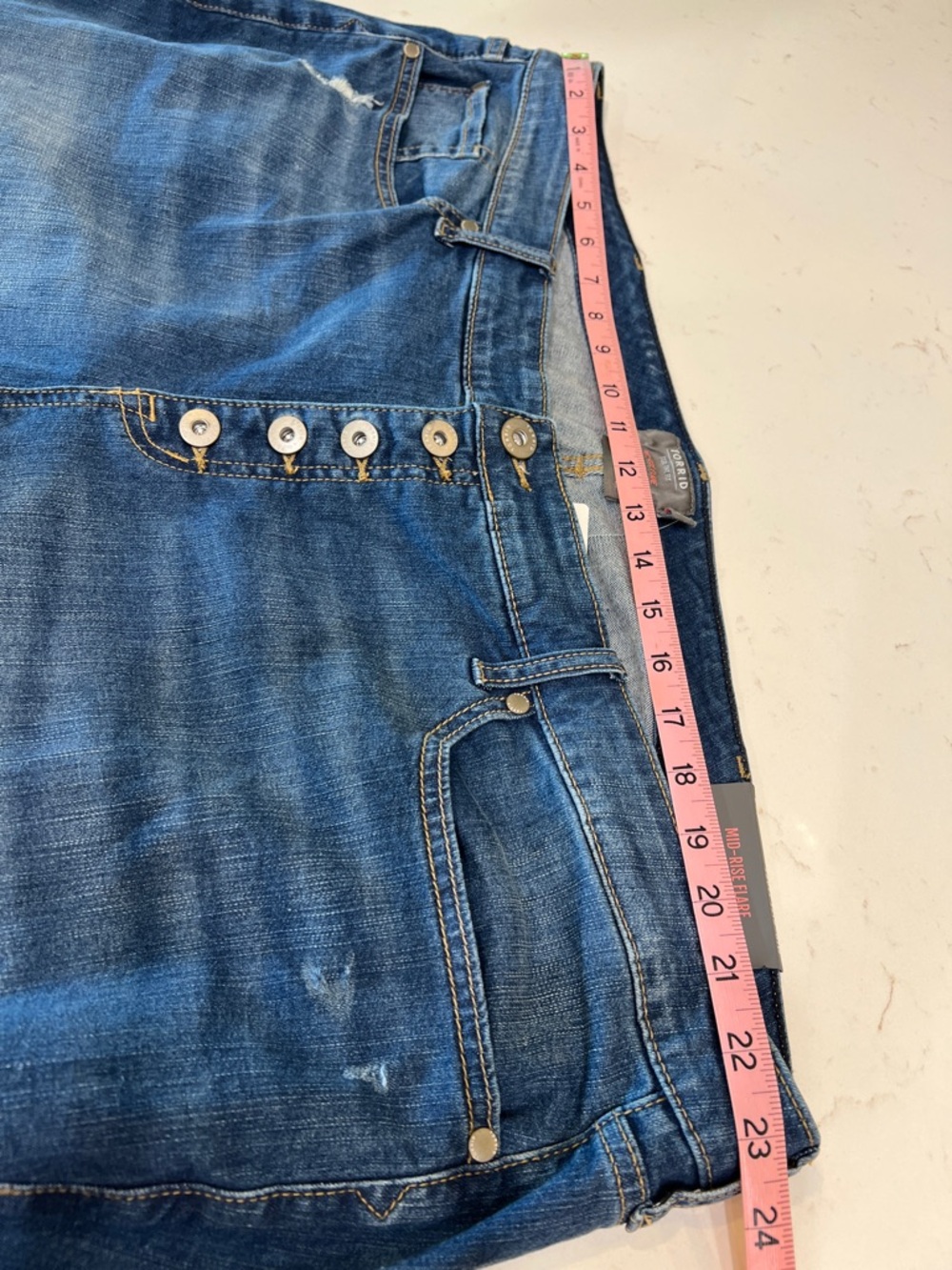 Torrid Mid Rise Flare Jeans Rockstar Dark Wash Button Fly NWT - Picture 10 of 13